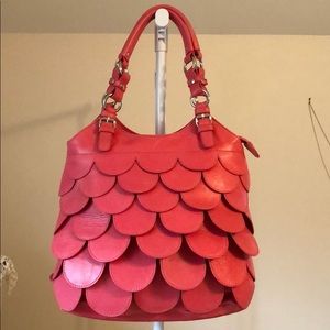 Cynthia Rowley Pink Scalloped Leather Bag!